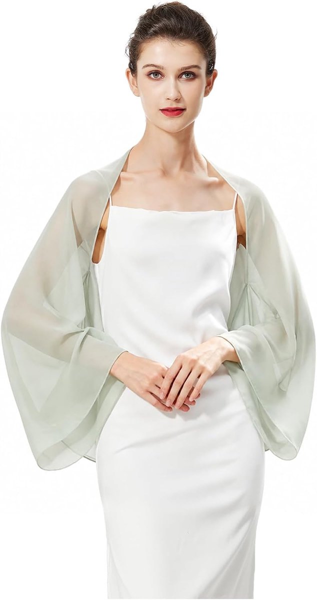 Chiffon Sjaal Cardigan Dames Zomer voor Bruids Gast Bruiloft Feest Elegant Lichtgewicht