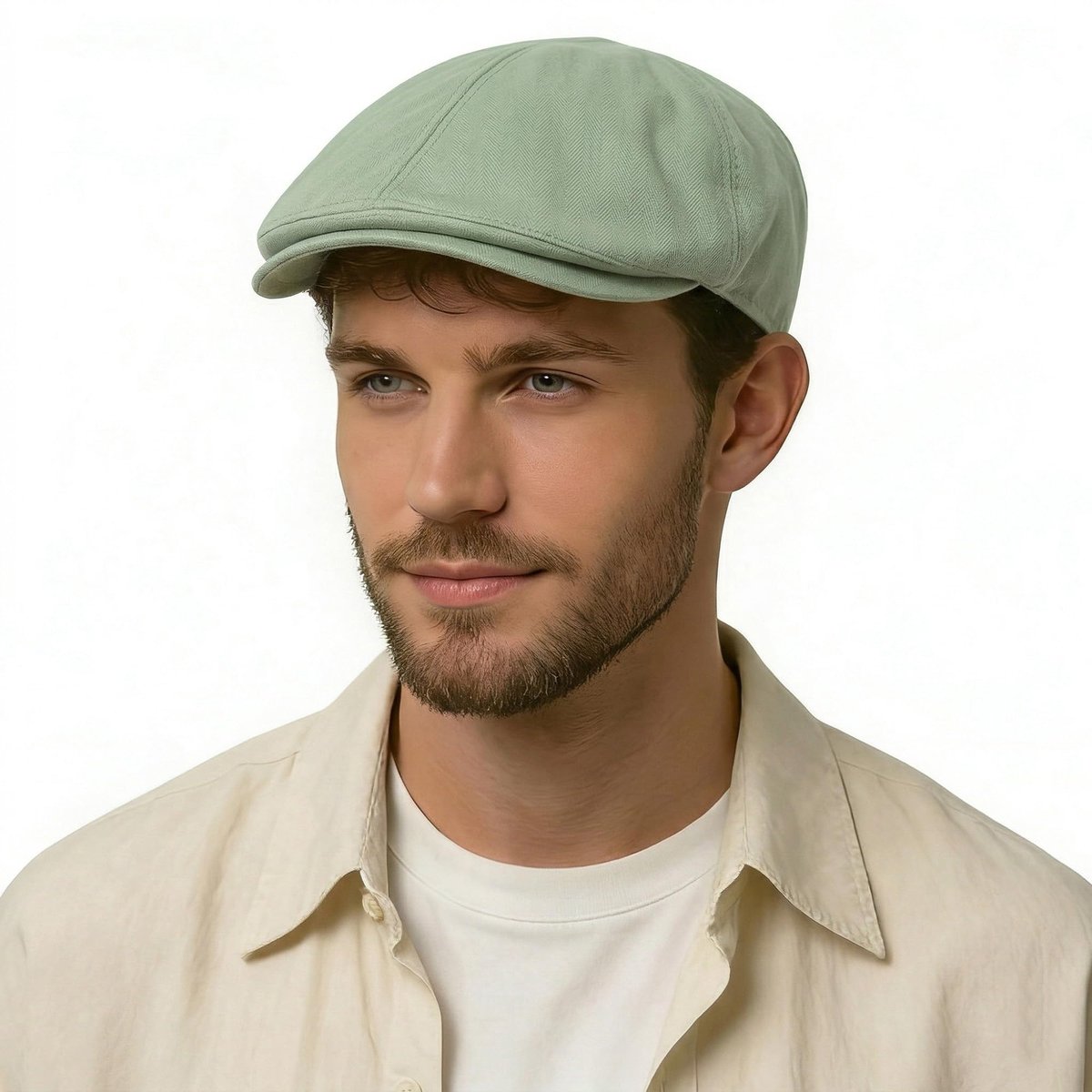 ZLYC Katoenen platte herenpet, zomerpet Scally Ivy Gatsby, newsboy-pet, chauffeur-, taxi-, jachtpet, one size