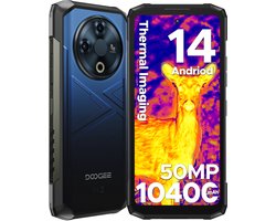 DOOGEE FIRE 6 - Rugged Smartphone - 16GB RAM (6GB+10GB) - 256GB ROM (2TB/TF)- 10400mAh/18W - Android 14 - 50MP Camera - Thermische Camera - 6.56" 90Hz - Blauw
