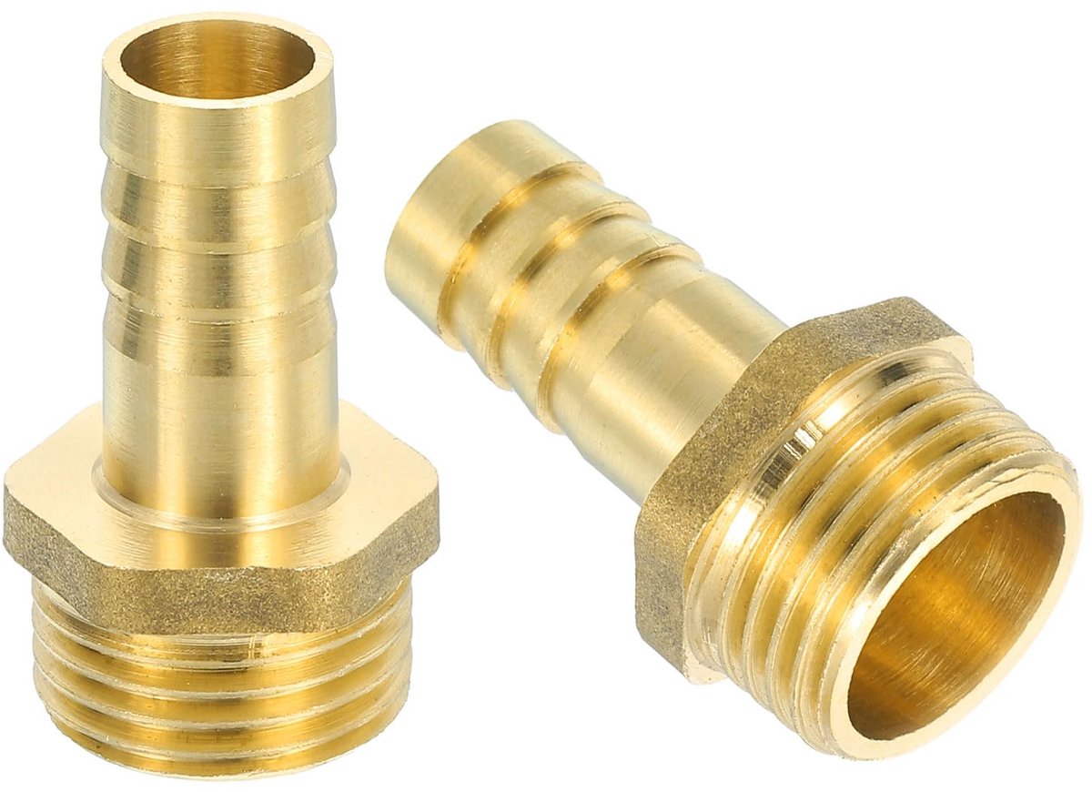 1/2 inch x G 1/2 inch slangaansluiting messing, 4 stuks tuinslang slangaansluiting adapter met band voor het verbinden van buizen, mechanische apparaten, uitrusting