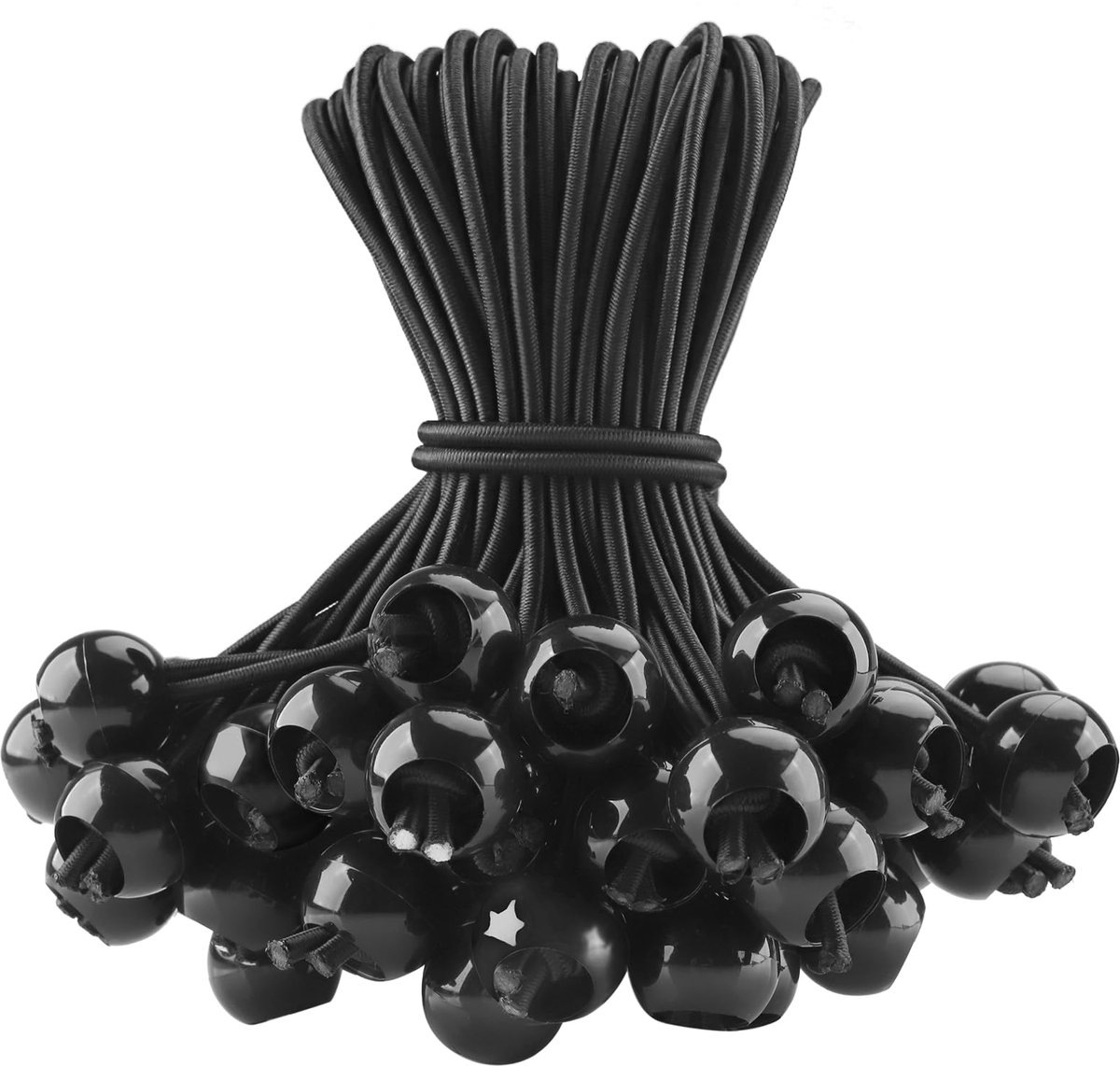 50 stuks elastische spanners met bal, elastische zandbak voor dekzeilen, 15 cm, elastisch touw voor dekzeilen, tenten en camping, afdekzeil