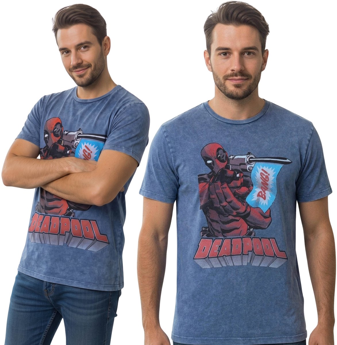 MARVEL Deadpool Heren katoenen T-shirt, T-shirt met korte mouwen, 100% katoen / S