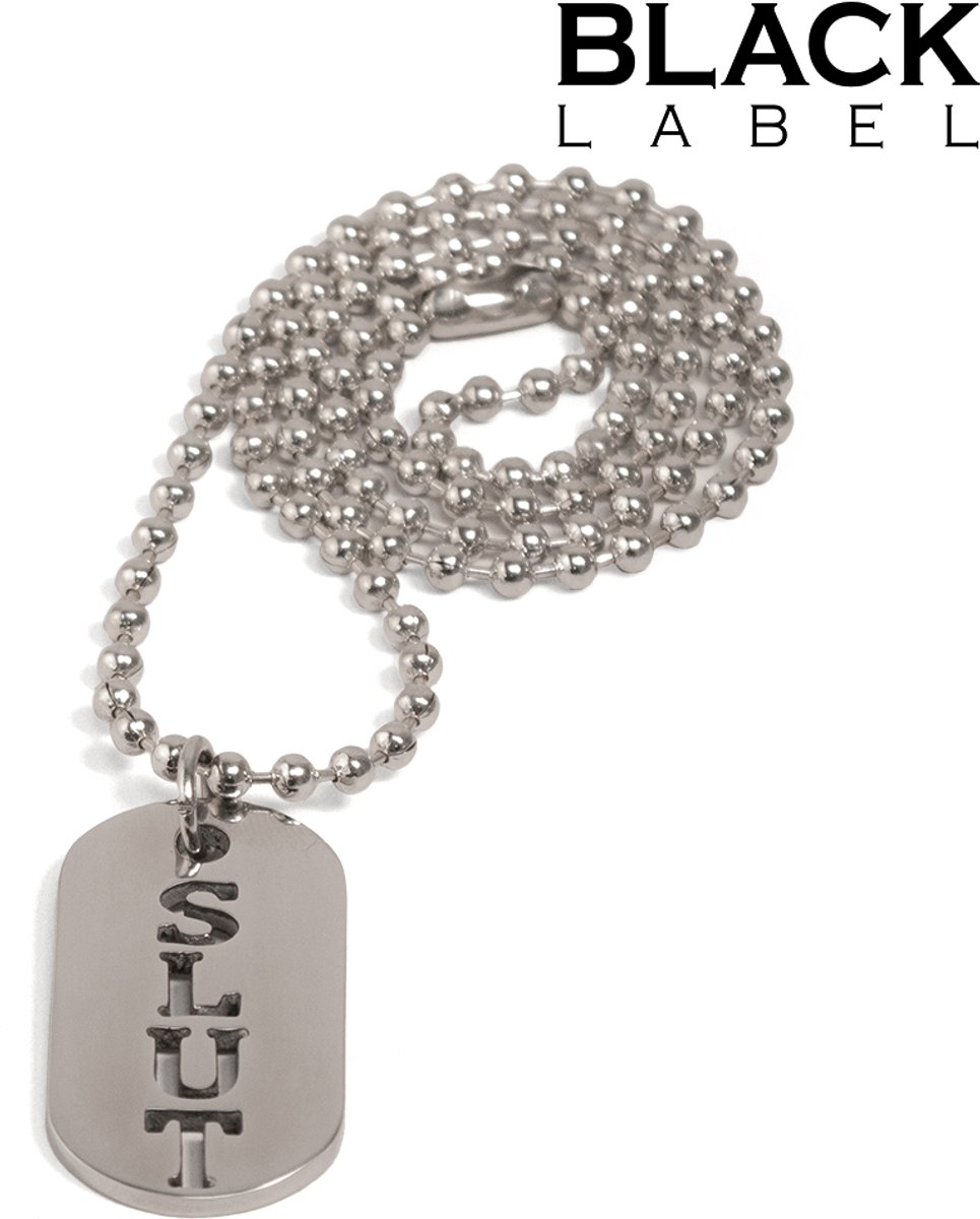 Black Label - SLUT Kink Fetish Dogtag - RVS - Kinky ketting