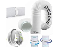 verlenging 200 cm met adapter 130 mm binnen/150 mm buiten, afvoerslang airconditioning, verlengslang, airconditioning afvoerslang, airconditioningsslang voor airconditioning