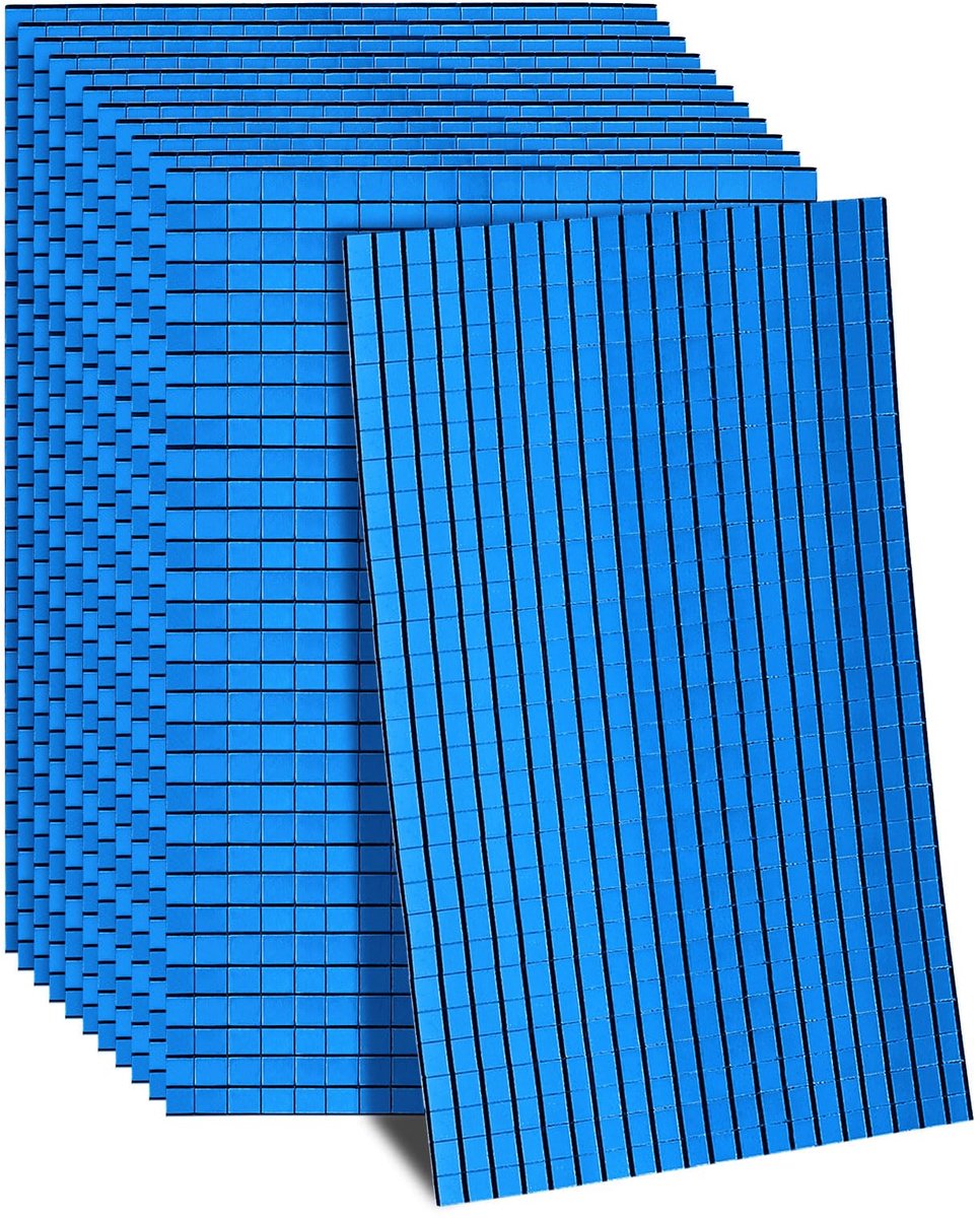 sourcing map 7200 stuks glazen spiegels, discobal, tegels, zelfklevende blauwe spiegel, mozaïektegels, 5 x 5 mm, voor discobal, doe-het-zelf handwerk, KTV decoratie, 12 vellen