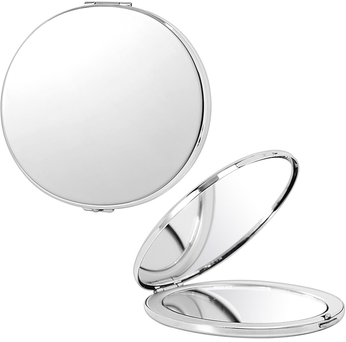 Spiegel, mooi en elegant, stevig en duurzaam, 1X/2X vergrootglas. (ovaal zilver)