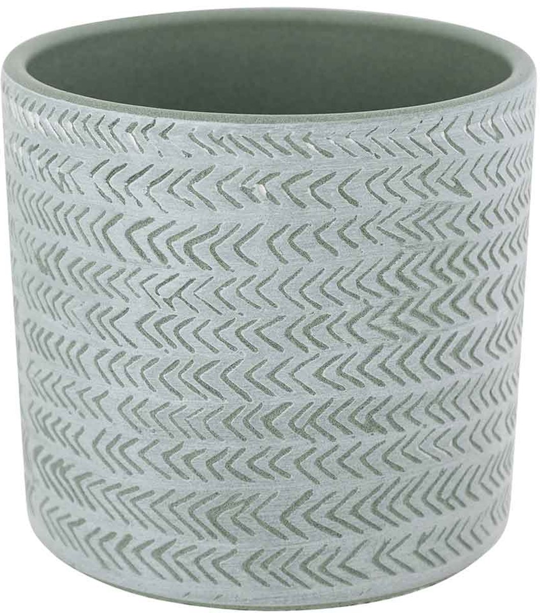 Cosy @ Home Bloempot Woven Grijsblauw 13,5x13,5xh13c