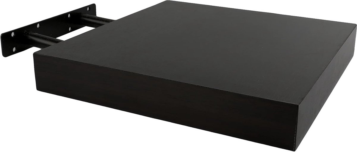zwevende wandplank 25x25x4cm wengé kleur, wandplank onzichtbare fixatie planken decoratief maximale belasting 5kg