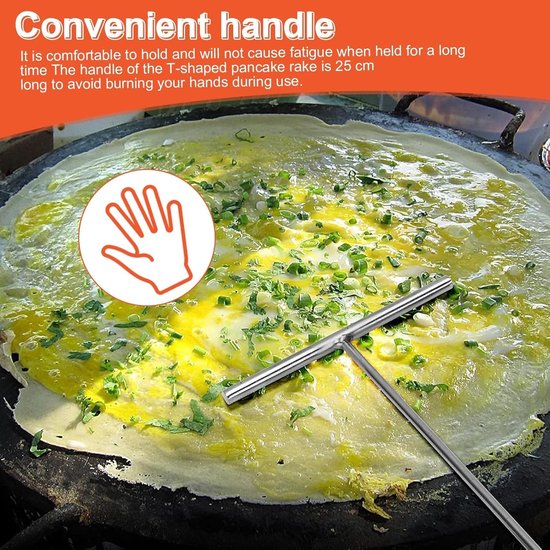 T-vormige deegverdeler voor pannenkoeken en spatels, roestvrij staal, voor het maken van pannenkoeken, cake, desserts — afbeelding 2