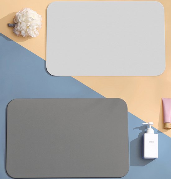 Badmat van diatomeeënaarde – Superabsorberende, sneldrogende mat van steen, antislip, natuurlijke vloermat voor badkamer en keuken, gemakkelijk schoon te maken, modern design, schimmelwerende en geurvrije douchemat, Stijl 6,40*30*0.9cm