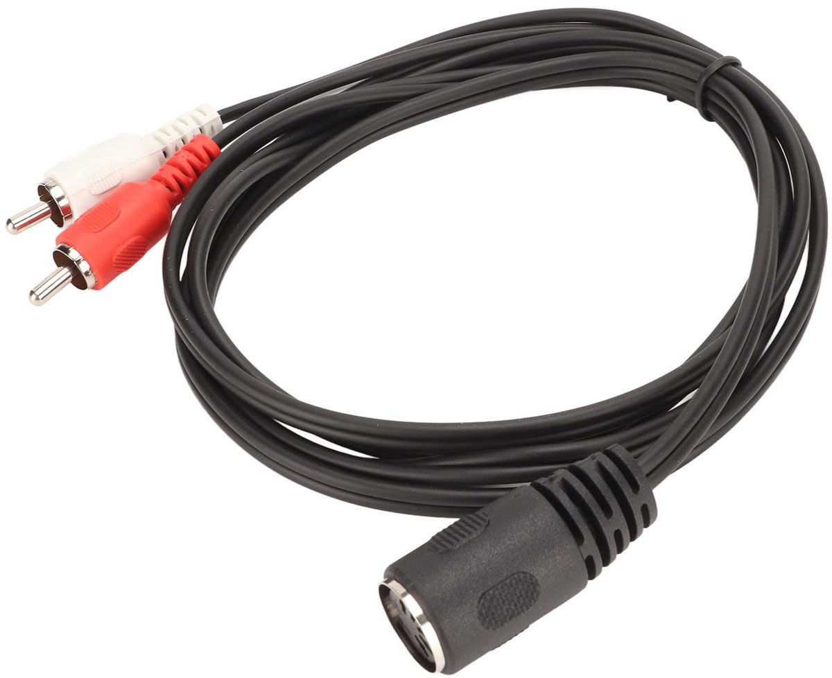 5 Pin Din Vrouwelijke Plug Naar 2 X Phono Mannelijke Stekkers Audiokabel, voor CD Speler, VCR, DVD, voor Phono, Etc