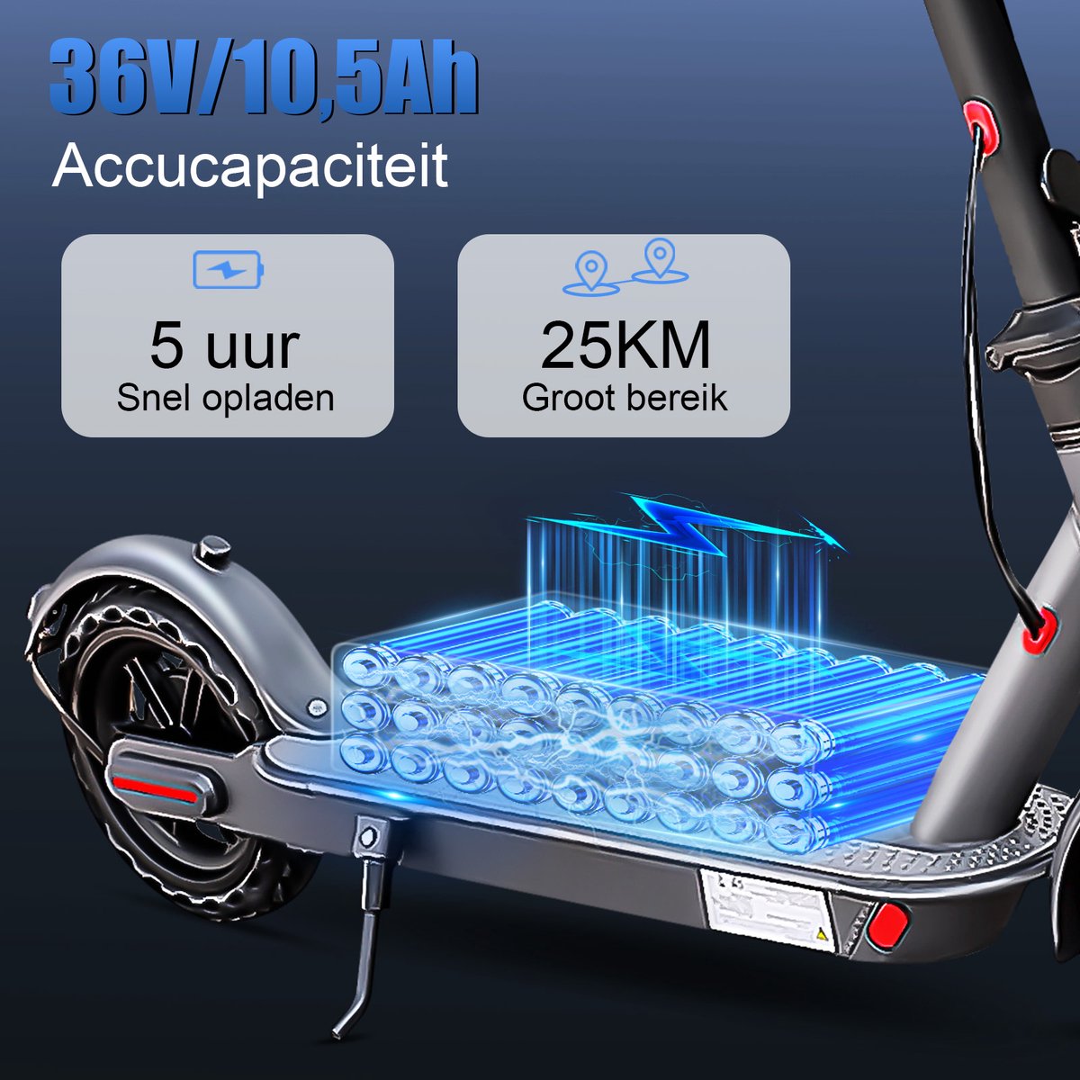 LADPED LP80 Elektrische Step Voor Volwassenen – 350W – 25 km/u – 36V 10.5AH – 25 km – 8.5'' – Dubbele Remsysteem – Met App – foto 6