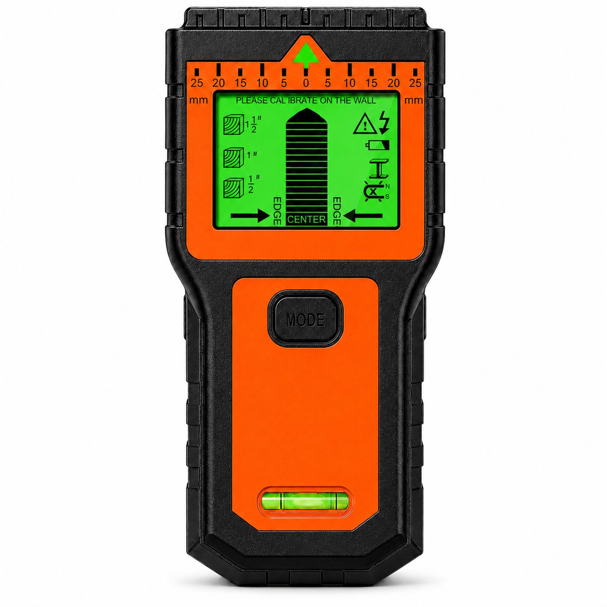 Digitale Leidingzoeker - Muurscanner voor Hout, Metaal en Stroomkabels - LCD-Scherm - Automatische Kalibratie - Oranje