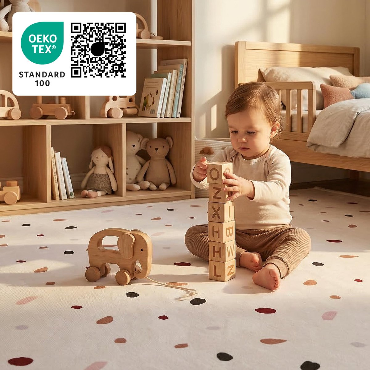 Speelmat Baby 170x120x2,5cm, Safari Dieren – Kinderkamer Speelkleed met Hoogwaardig Memory-schuim – Speelmat Schuim met Antislip – Speelkleed Baby, Kindertapijt, Tatami Mat