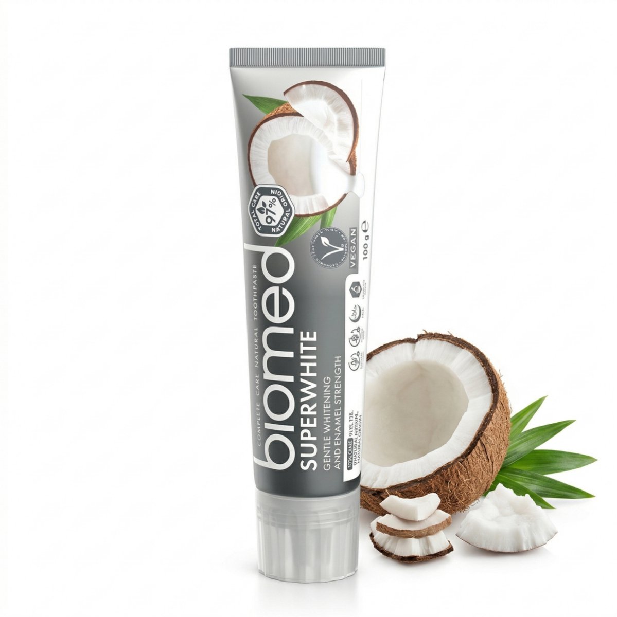 BIOMED Superwhite - Tandpasta - Witte kokos zonder fluoride 2-pack