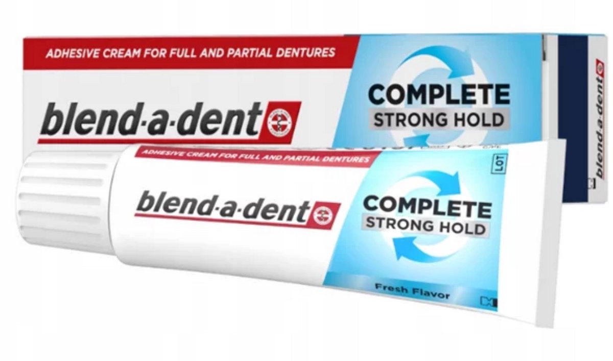 Complete Blend-a-dent - Hechtende Prothese Lijm - Sterke Effect, Verse Smaak, 3-Pack