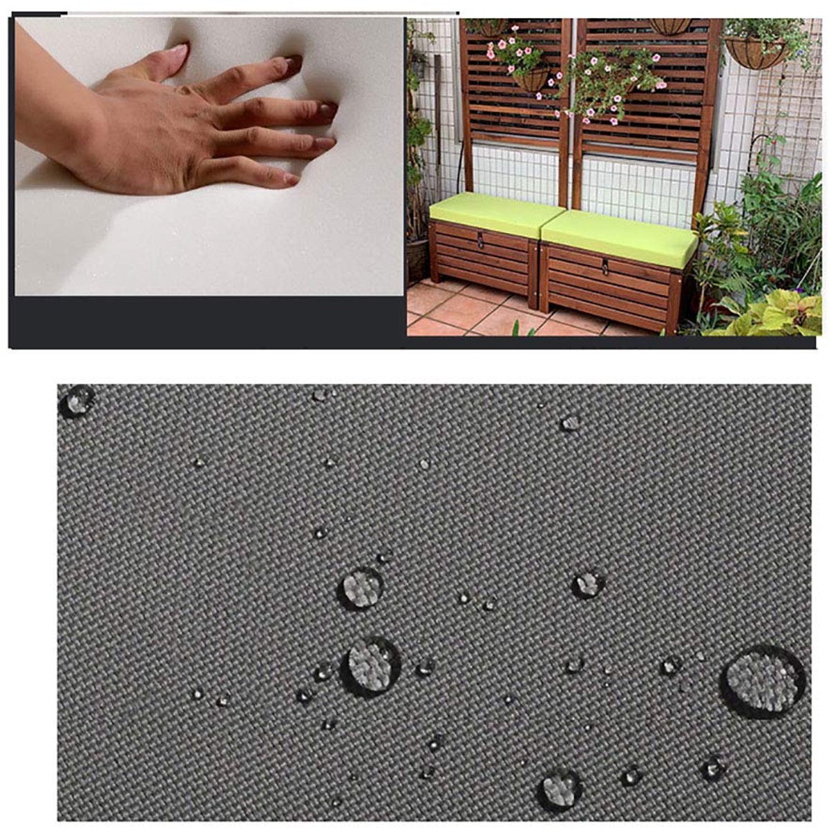 Bankkussen, buiten en binnen, tuinbankkussen, bankmat pad terrasbank kussen vervanging matras pad indoor outdoor, 5cm dik zwart 60×30×5cm (23×12×2in)