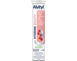 Alvityl Hydrink Beauty - Elektrolyten bruistabletten voor huid, haar en nagels - Met biotine, zink, selenium en Vitamine C - Hydratatie tijdens het sporten - Frambozensmaak - 20 bruistabletten