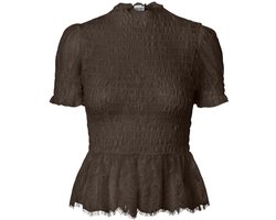 Pieces Top Pcjilly Ss Lace Top Jrs D2d 17170415 Hot Fudge Dames Maat - M