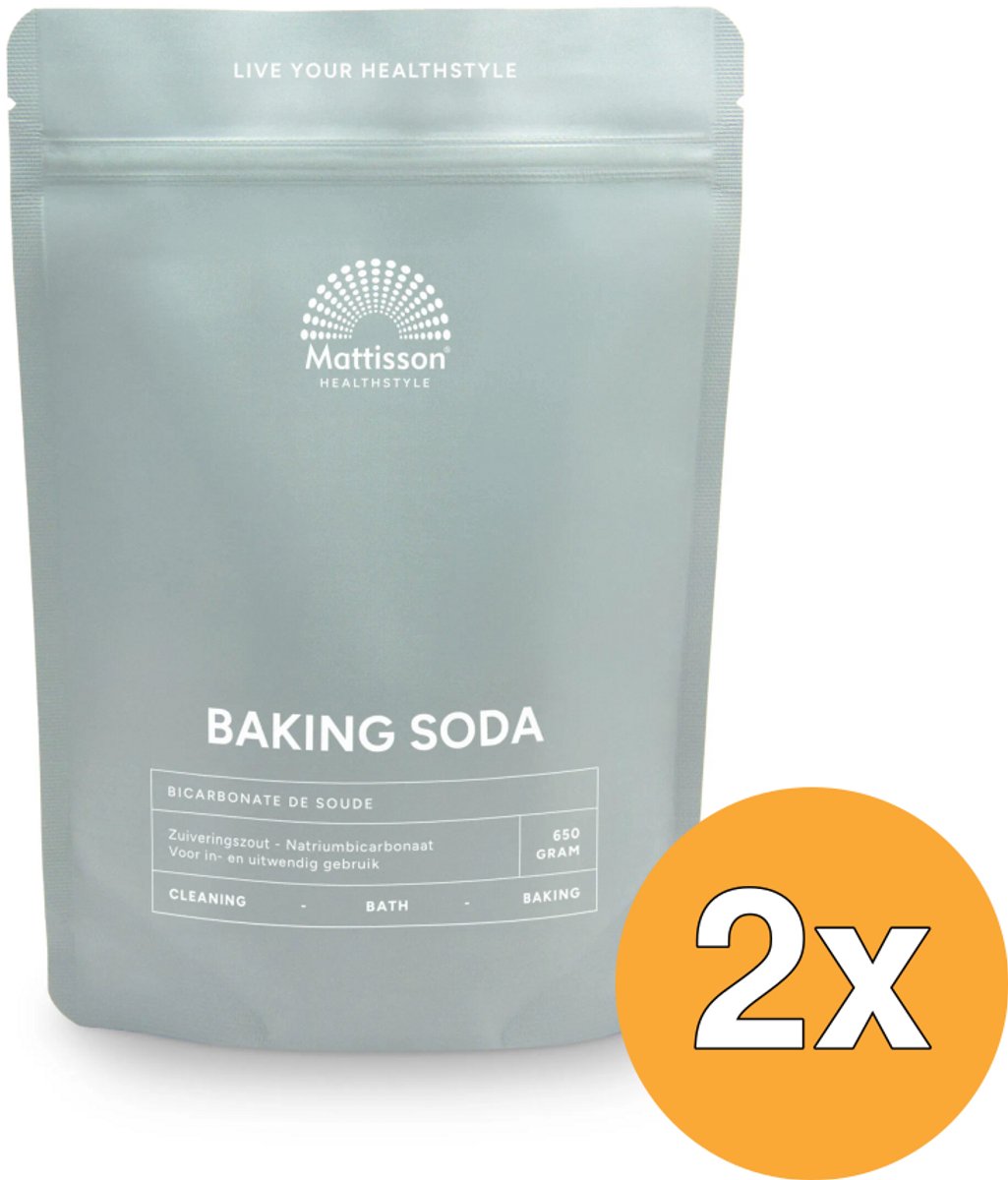 2x Mattisson Baking Soda Zuiveringszout Natriumbicarbonaat (650 gr)