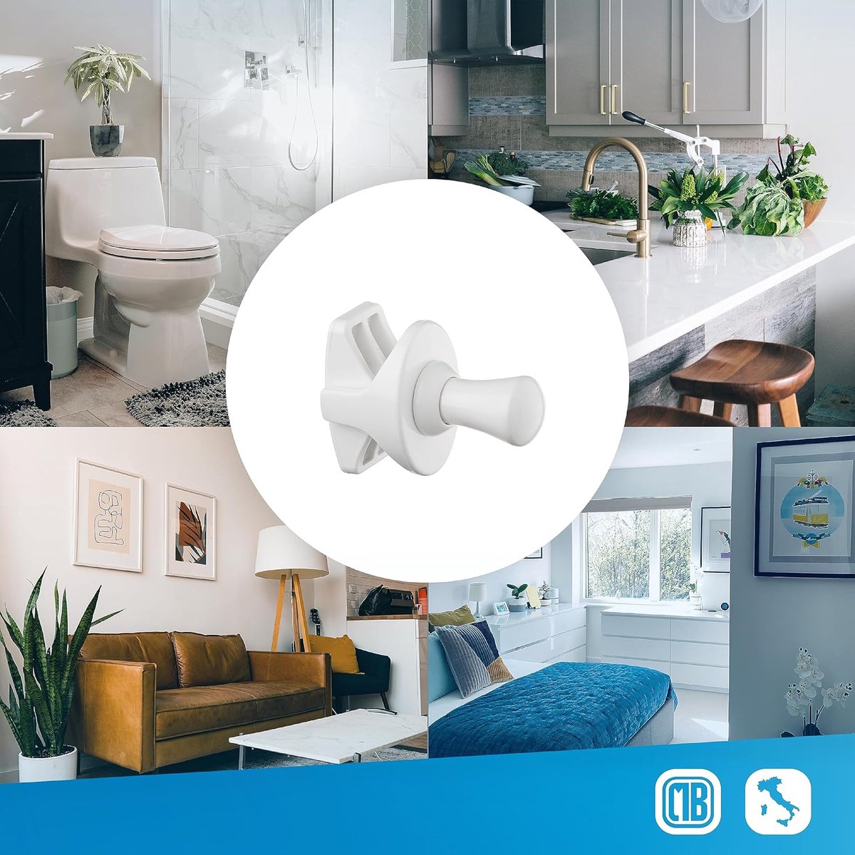 2 Handy Drop handdoekradiator - Handdoekstang, wordt rechtstreeks op de handdoekradiator bevestigd - Wit