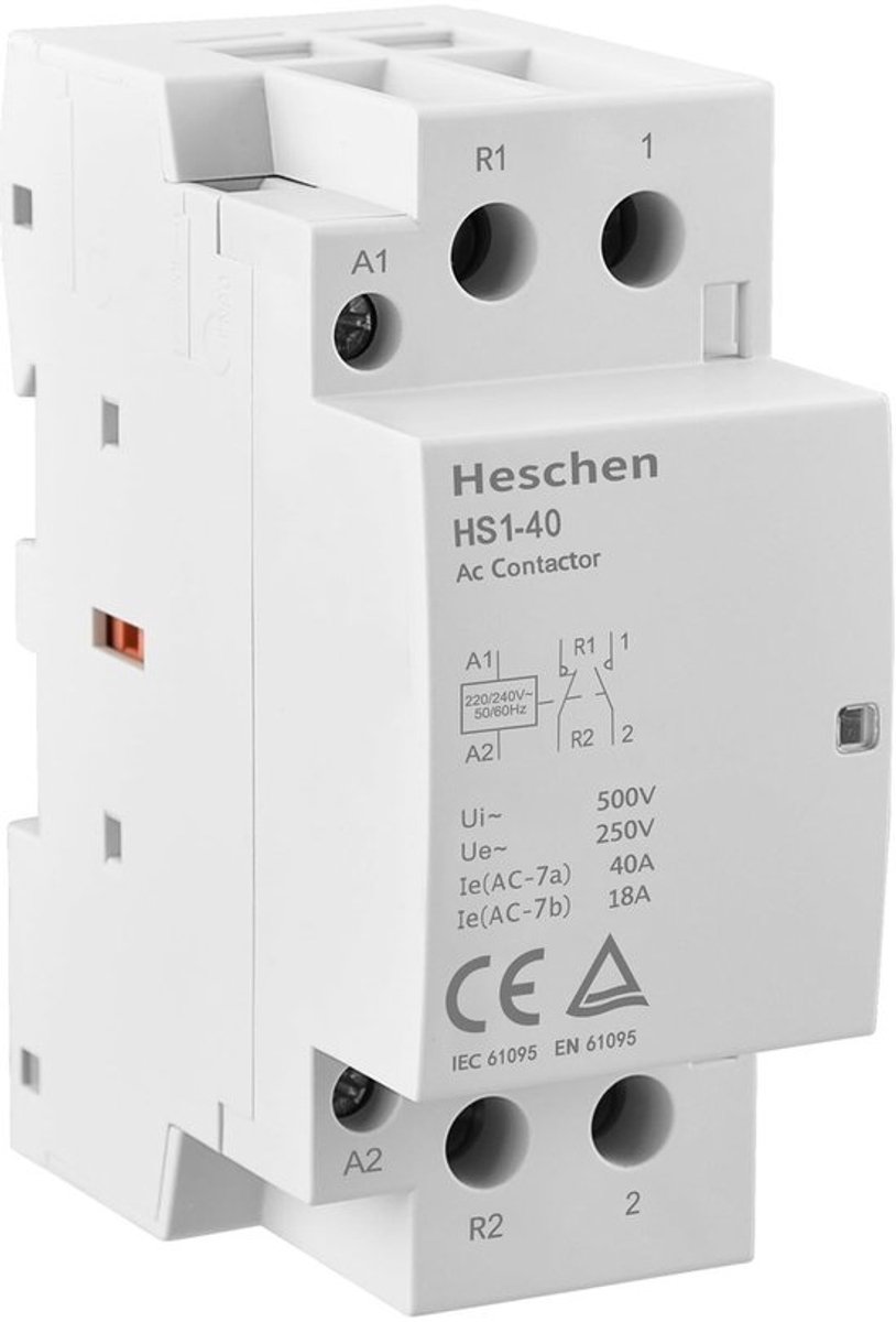 Dailygoody Huishoudelijke AC Schakelaar - 40A - 2 Pool 1NO 1NC - Rail