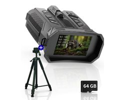 Zoomble 4K Nachtkijker AIR met Tripod - WiFi & Camera – 800m Nachtzicht – Afstandsmeter + Kompas – 4” HD Scherm – Inclusief 64GB SD-kaart & Afstandsbediening