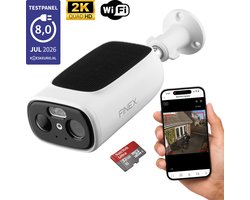 Finex Solar Camera – 2K Ultra HD – Geen abonnement - Inclusief 32GB SD kaart - Solar Camera Met Nachtzicht – Buitencamer