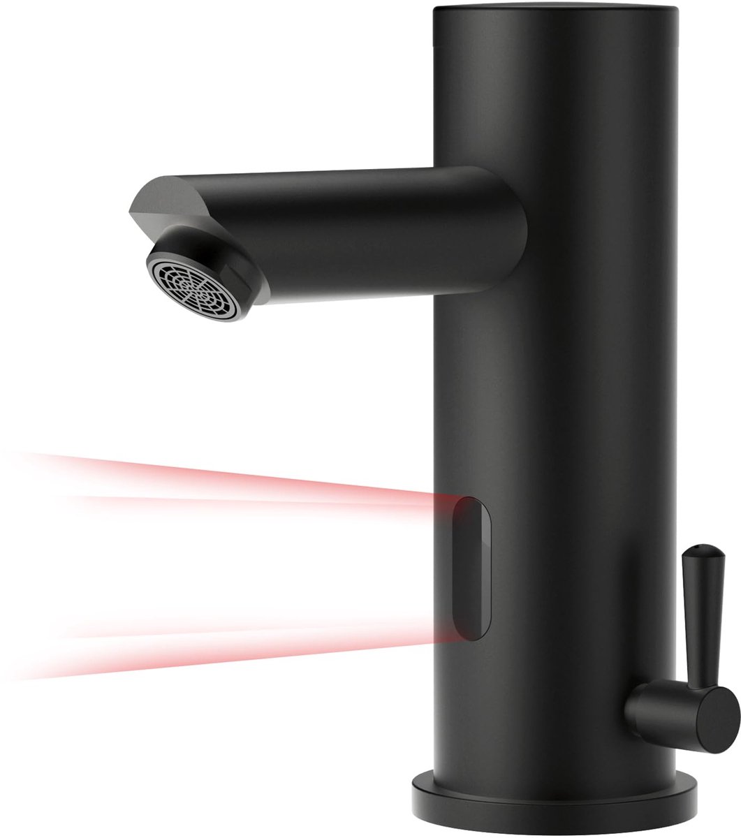 Kraan voor badkamer met intelligente infraroodsensor, wastafelarmatuur voor warm en koud water, hygiëne, waterbesparend en duurzaam