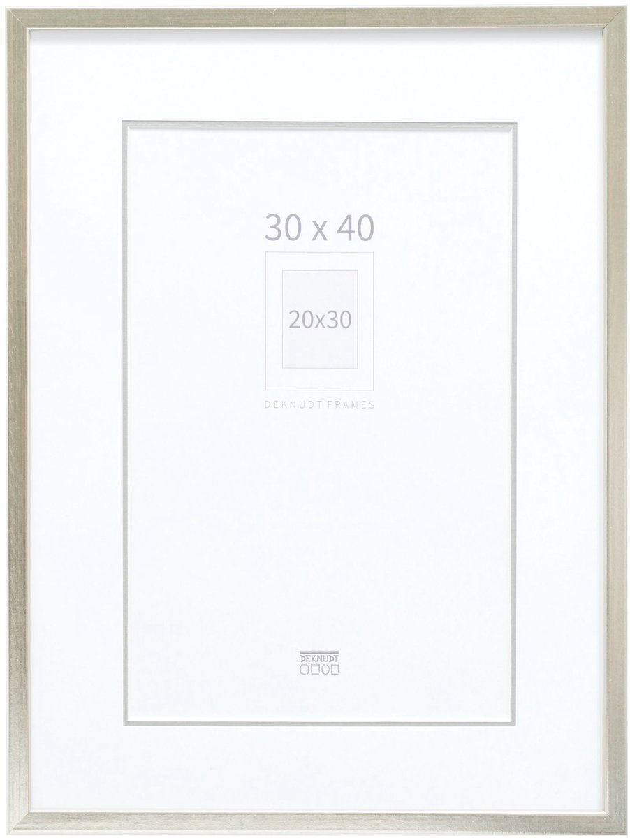 Deknudt Frames fotolijst S41JD1 P1 - zilver - passe-partout - 20x30 cm
