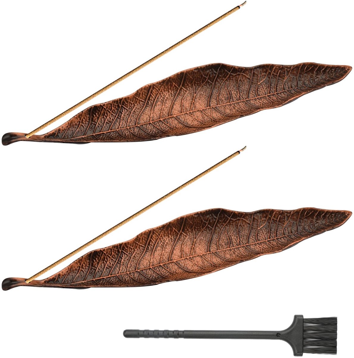 Dailygoods- Wierookhouder Vintage - Wierookbrander - Wierookstokjeshouder - Decoratief Object - 2 Stuks - Zinklegering 21 cm