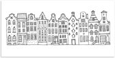 Poster 40x20 cm - Huis - Amsterdam - Zwart - Wit - Posters - Kamer decoratie - Wanddecoratie woonkamer - Muurdecoratie slaapkamer
