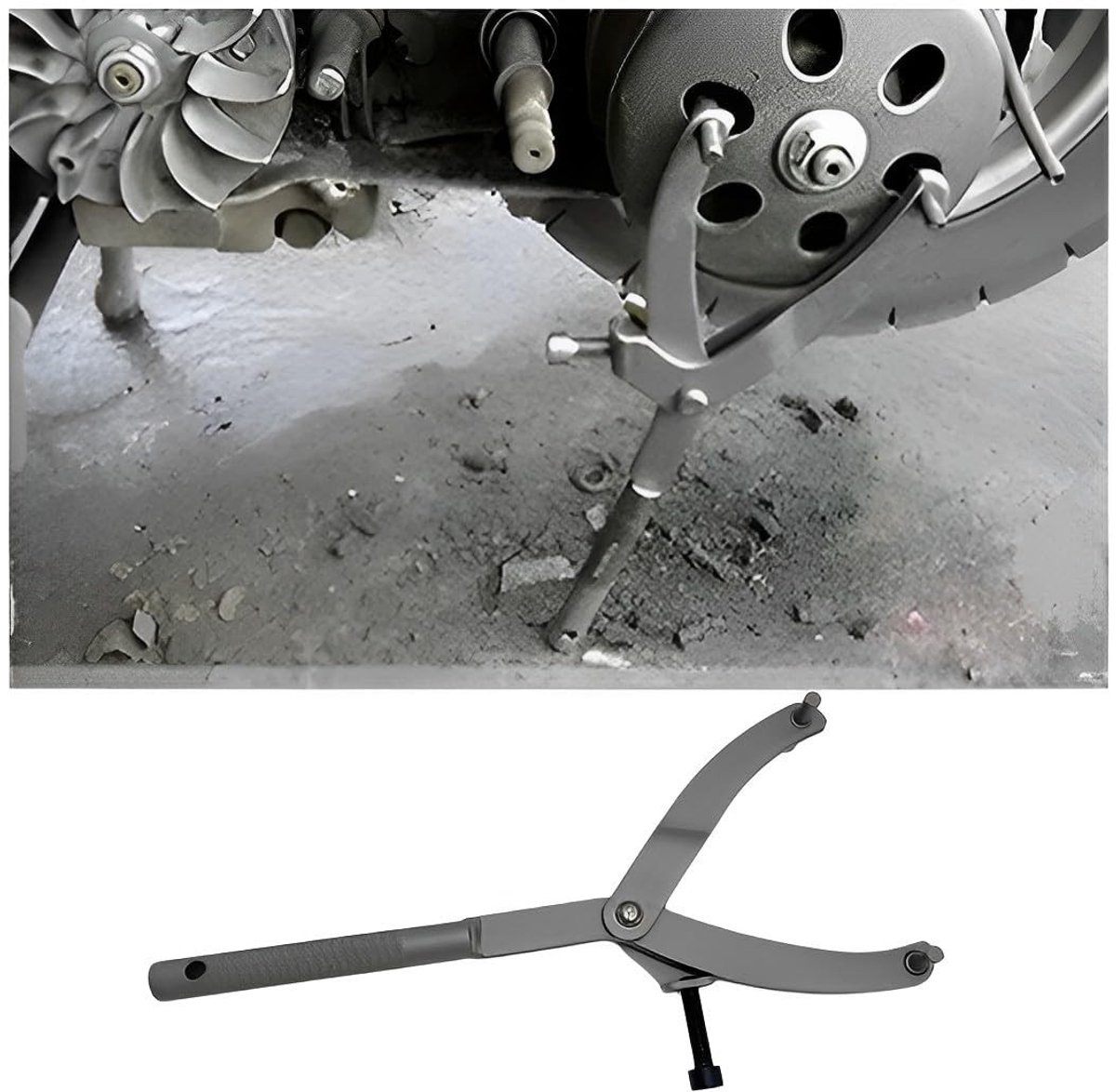 Dailygoods- Koppelingssleutel - Vliegwiel Verwijderingssleutel - Metalen Gereedschap - Breed Openingsbereik 11/115 mm - Greepafstand 170 mm - Praktisch Handgereedschap