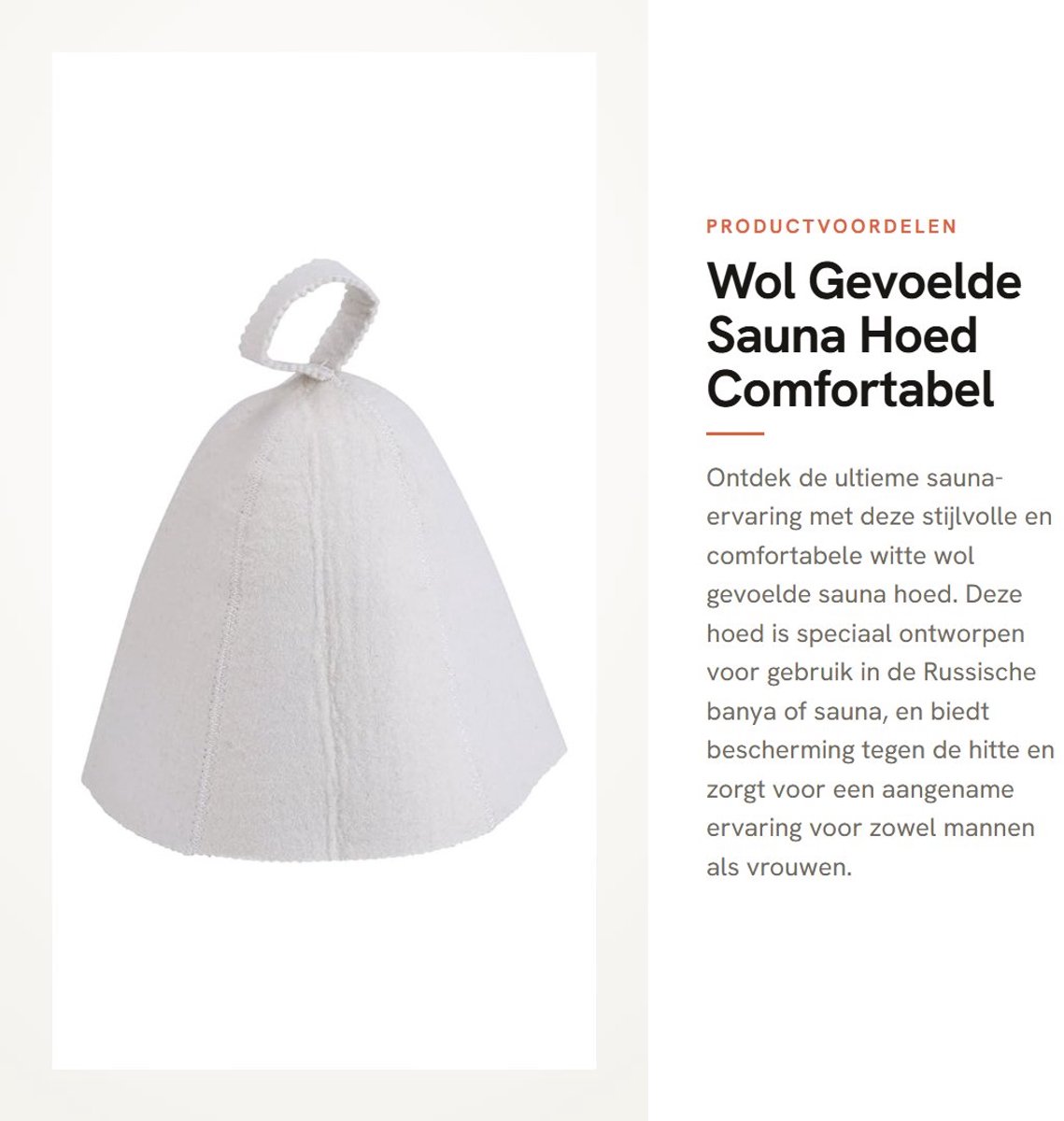 Dailygoods- Sauna Hoed - Wolvilt - 22 x 22 cm - Comfortabel - Intieme Bescherming - Uniek Design - Hittebestendig - Sauna Cap