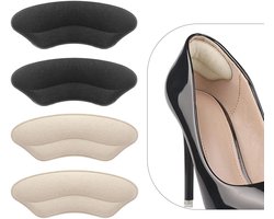 Bondoo Hielbeschermers 4 paar - 8 stuks - Hielzooltjes - Hielkussen - Hakbeschermers - Schoen verkleiner - Schoenverkleiner - Hielzool - Anti Slip - Tegen Blaren - Comfortabel & Voorkomt Slijtage - Beige + Zwart