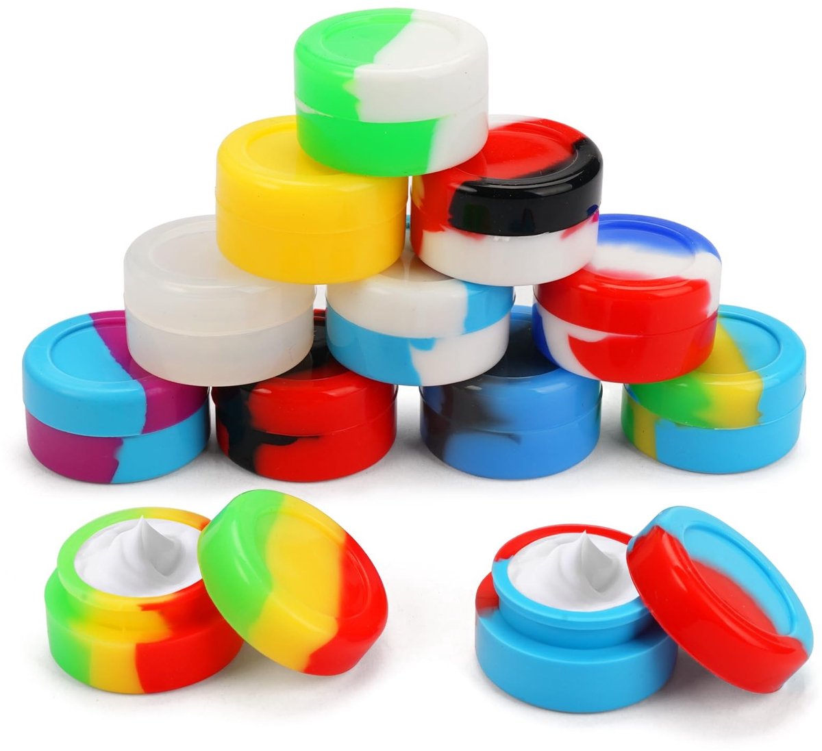 Dailygoods- Silicone Container 12 Stuks - Opbergdoos - Reiskoffer - Cosmetica - Voedselveilig - Klein en Lichtgewicht