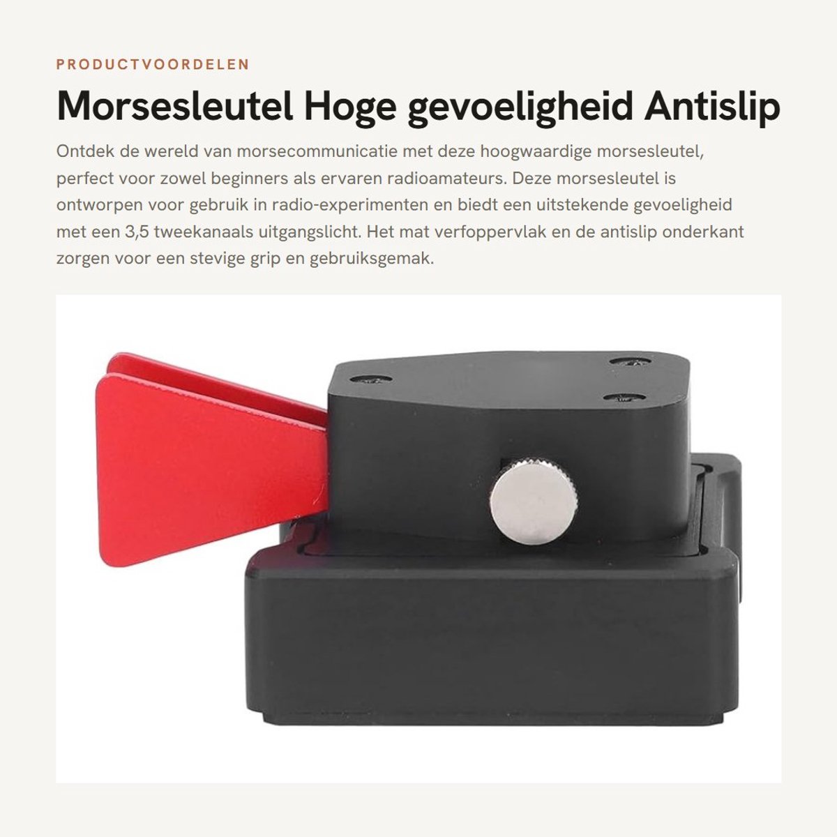 Dailygoods- Morsesleutel hoge gevoeligheid - 3,5 tweekanaals uitgangslicht - antislip onderkant - automatische paddle-knop - mat verfoppervlak - ideaal voor radio-experimenten - Morsecodezender