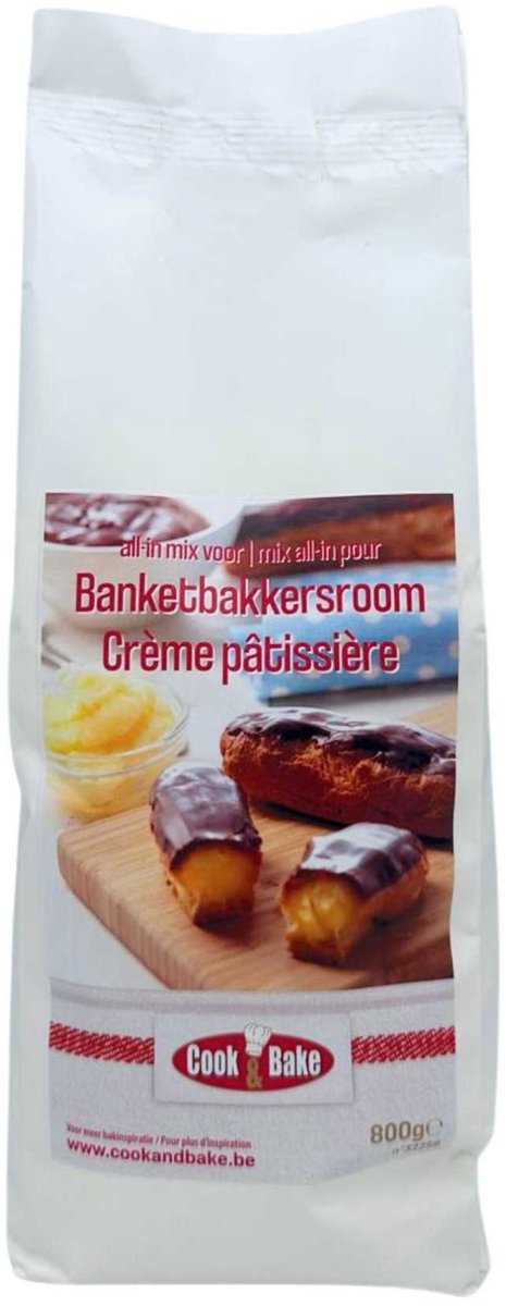 Cook & Bake - All-in mix voor Banketbakkersroom - Crème Patissière - Alleen water of melk toevoegen - 800 g
