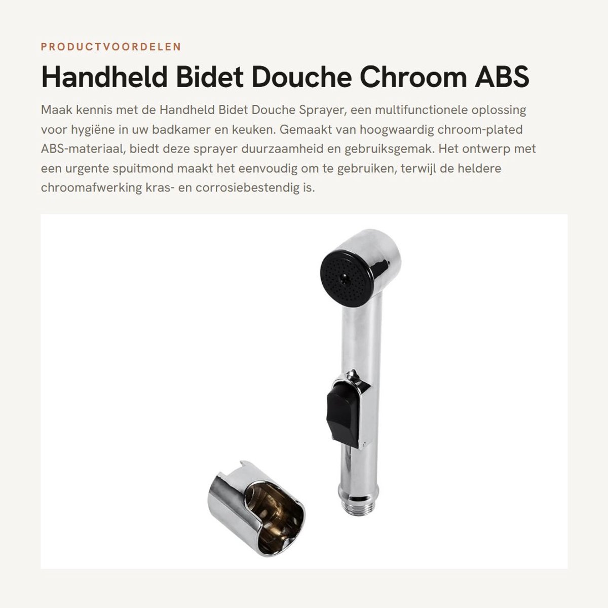 Dailygoods- Bidet Handdouche Hoogwaardige Kwaliteit - Handheld Sproeier - Chrome Plated ABS - Eenvoudige Installatie - Urgent Spray Nozzle - Duurzaam en Veilig - Toilet Sprayer
