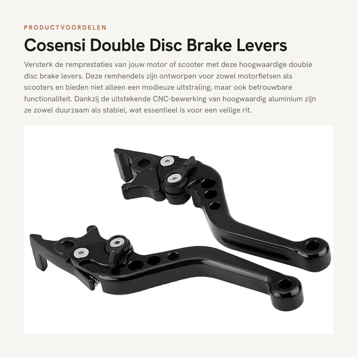 Dailygoods- Remhebel Dubbele Schijfrem - Universele Remhendel - CNC Aluminium - Geschikt voor Motoren - Robuust en Duurzaam - 4 Kleuren Beschikbaar