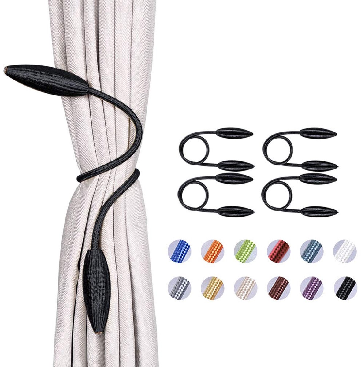 Gordijn Tiebacks Creatieve Decoratieve Drape Tie Ruggen Europese Stijl Willekeurige Modelling Gordijn Holdbacks voor Thuis & Kantoor Window Blackout & Sheer Drapery (Zwar