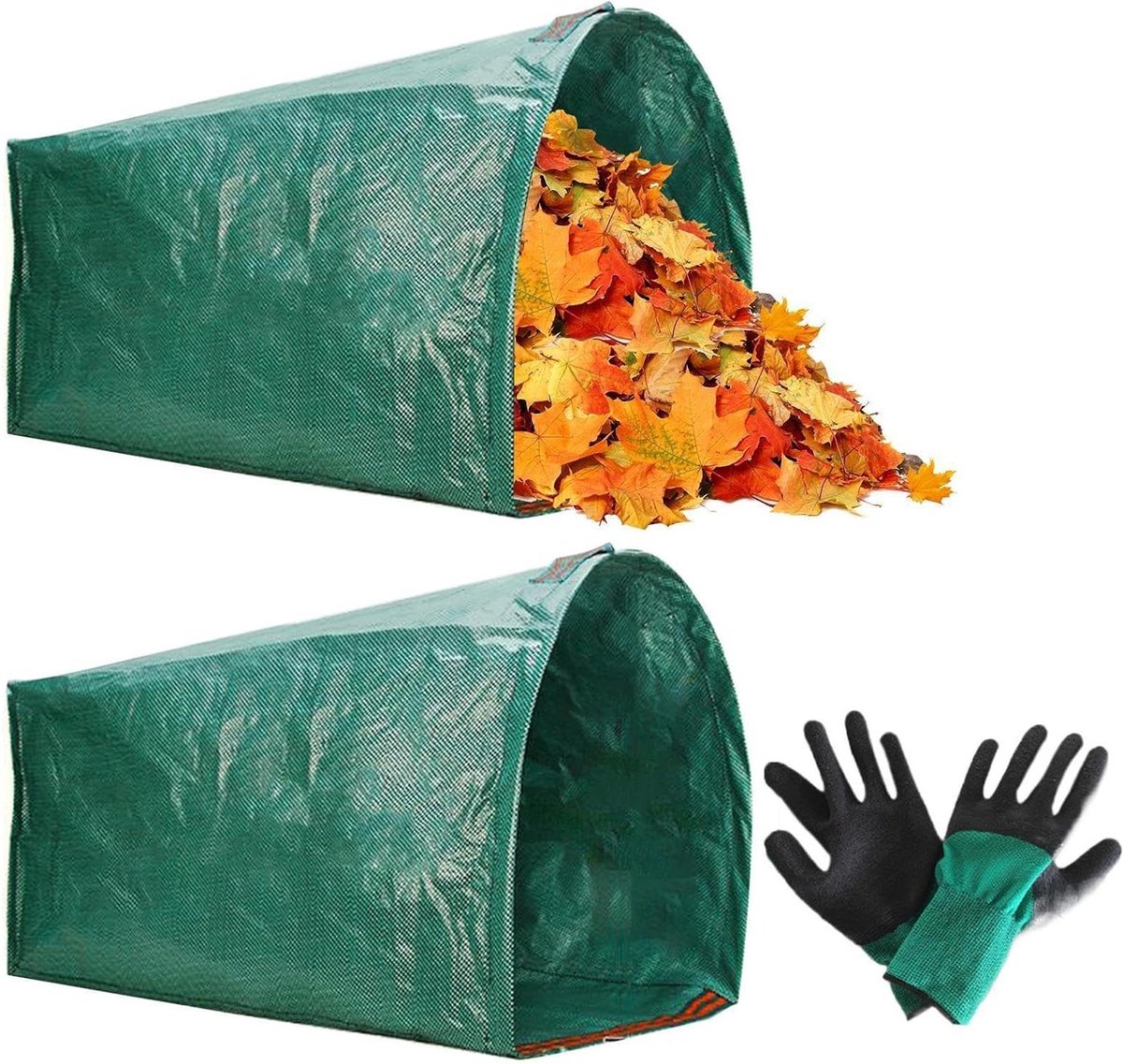 Bladzakken - Tuinzakken - Tuinafval Verzamelen - Scheurvast PP Materiaal - 150L - Groen