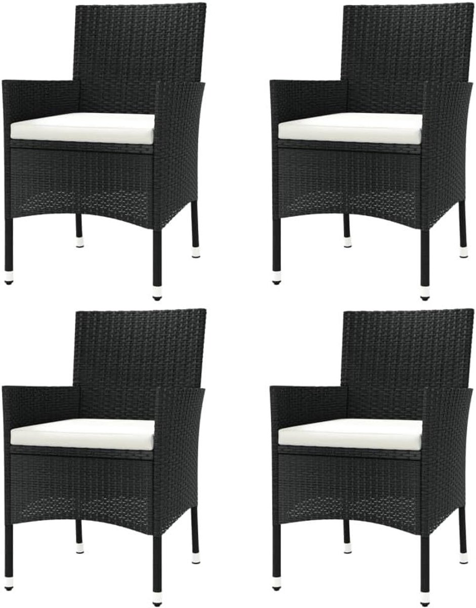 Tuinstoelen Set - Loungestoelen Buiten - Ontspannen Buiten - Weerbestendig Polyrotan - 61x60x88 cm - Zwart