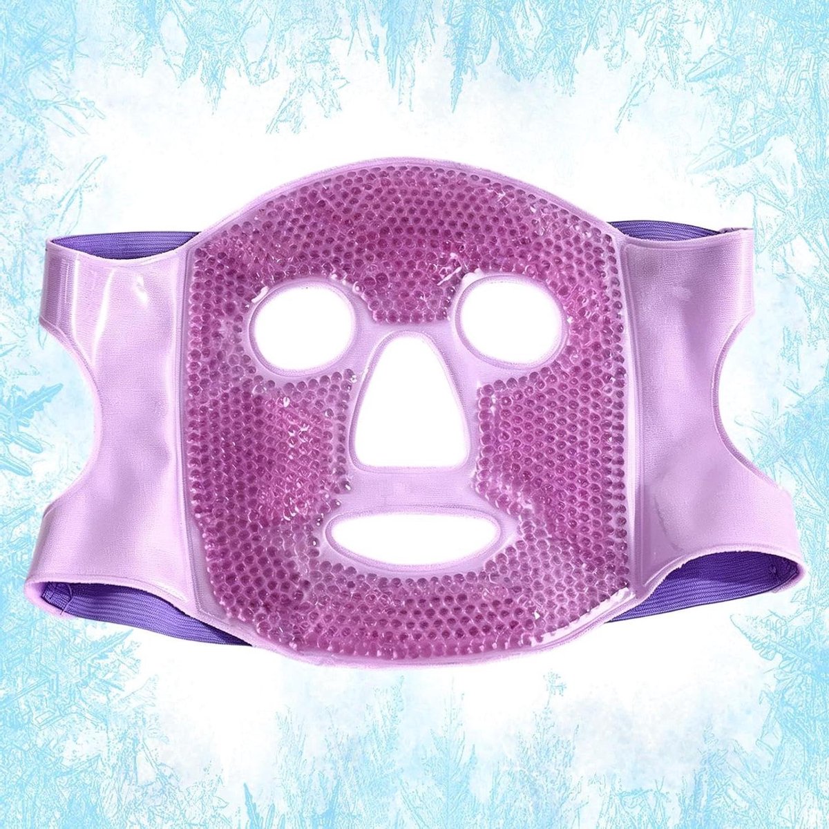 Gezichtsmasker Gel - Koude Kompres - Ontspanning na inspanning - Aanpasbaar Flexibel Ontwerp - 25x21 cm - Blauw