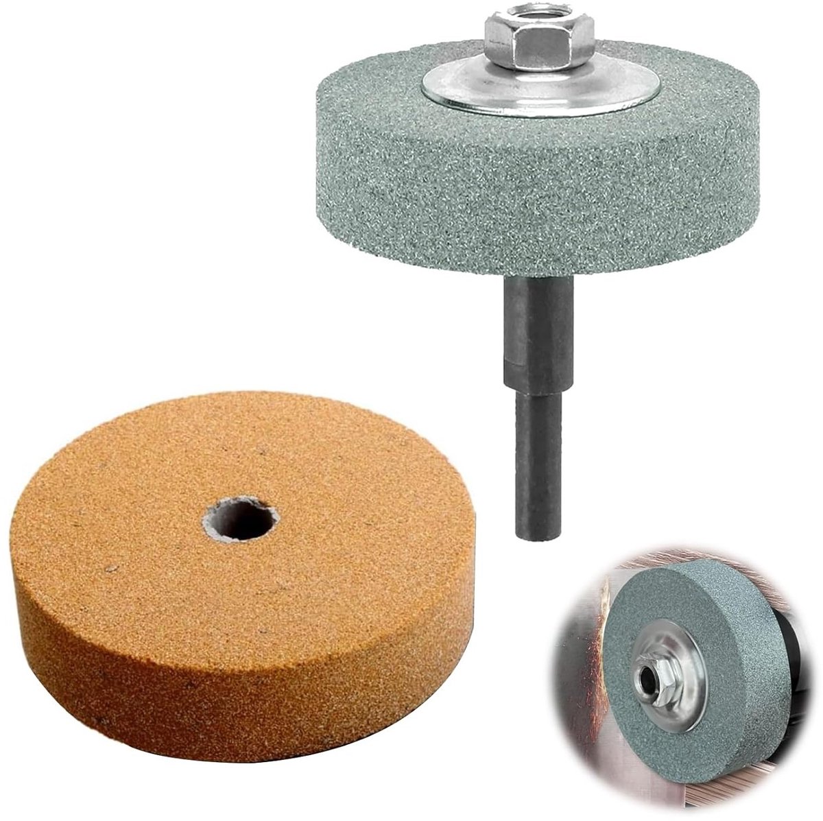 Hoge kwaliteit slijpwiel voor bank slijpmachine - Buiten diameter: mm, Gat diameter: mm, Dikte: mm - Ideaal voor staal en metaalbewerking - Korrel 80 voor een fijne afwerking