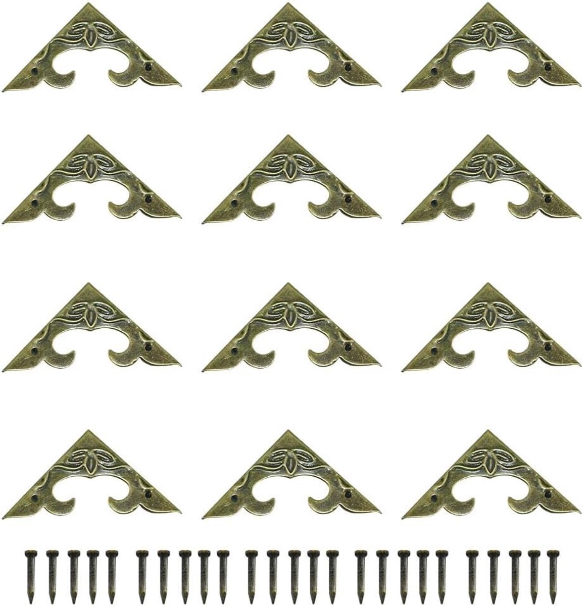 Vintage Metalen Hoekbeschermers - 20 Stuks voor Boeken, Fotoalbums en Scrapbooking - Bronzen Randbescherming