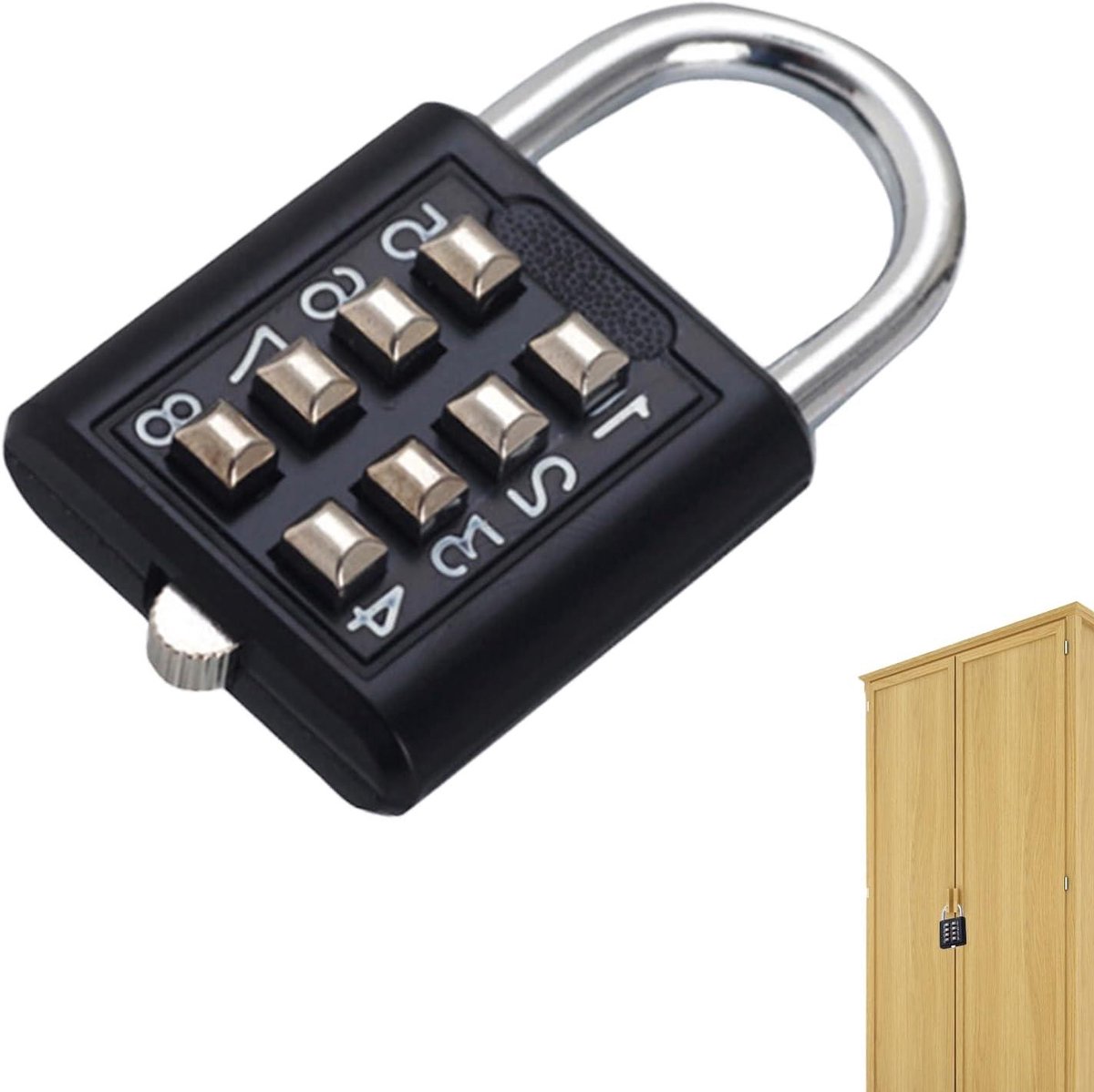 Digitaal Cijferslot - Combinatieslot Klein - Kluisje Beveiligen - Stalen Bout - 34 x 23 x 15 mm - Zwart