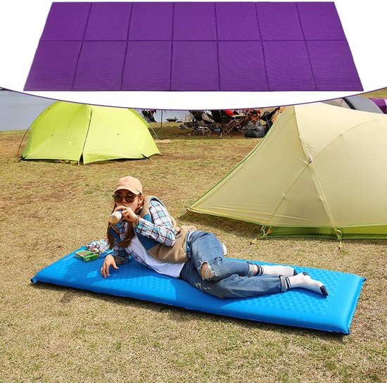 Campingmat - Slaapmat Reismat - Buiten slapen - Antislip dubbelzijdig - 173 x 61 cm - Paars — afbeelding 5