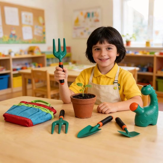 Tuingereedschap Set - Kinder Tuin - Natuur Ontdekken - Ergonomische Handgrepen - 23 x 15 x 13 cm - Groen van Tuingereedschap. — afbeelding 2