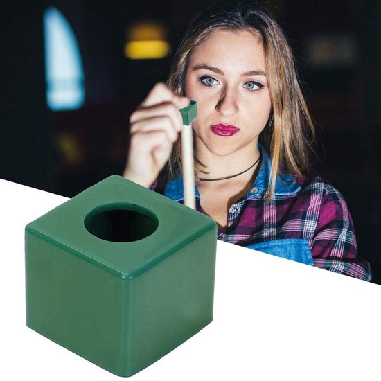 Krijthouder - Pool Accessoire - Biljart Spelen - Handen Vrij - 3x3x4 cm - Groen — afbeelding 2